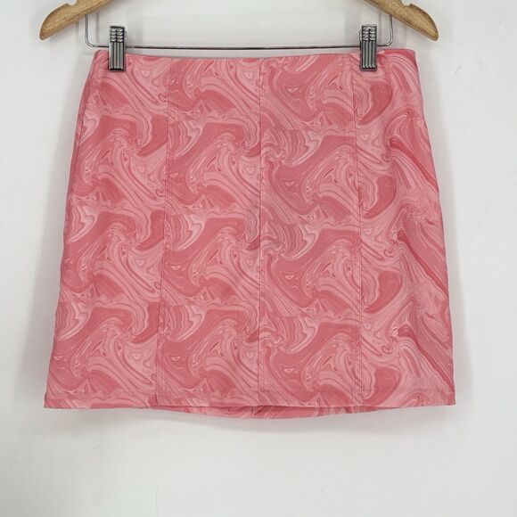 Lelis Women's Pink Abstract Print Mini Skirt Short Size Small - Picture 2 of 5